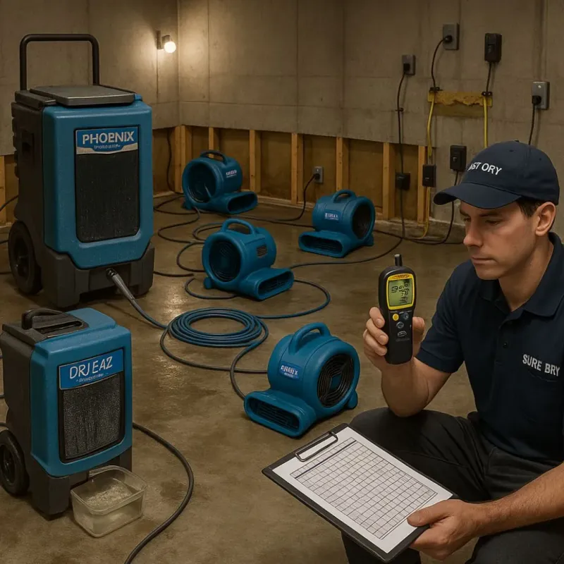 Structural Drying and Dehumidification process in West Falls Church, VA